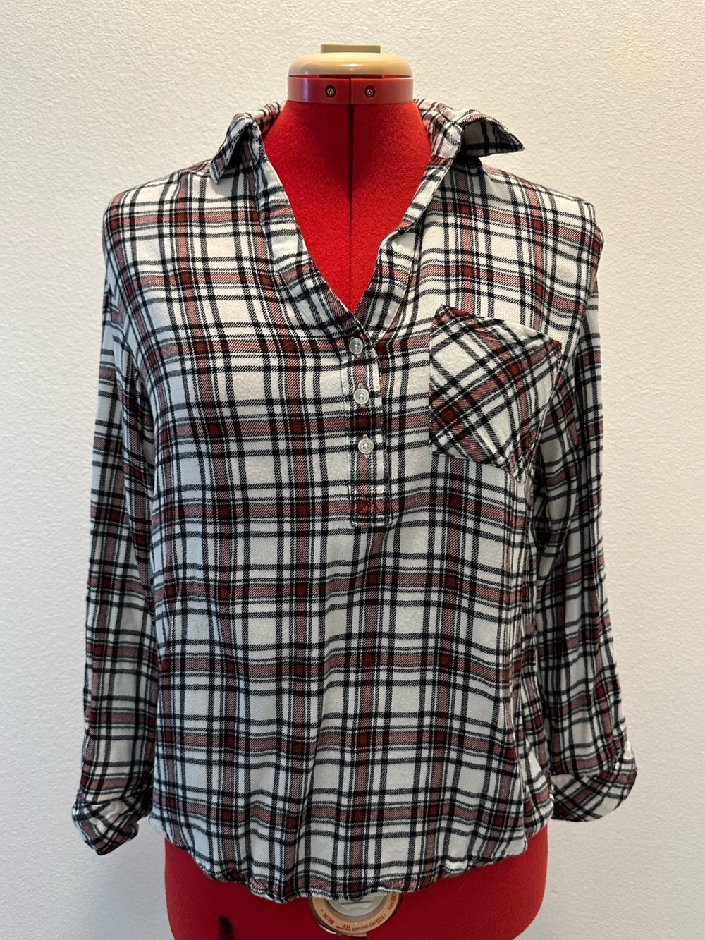 Market & Spruce - Plaid Button-Front Shirt - Women's Size Extra Small Petite